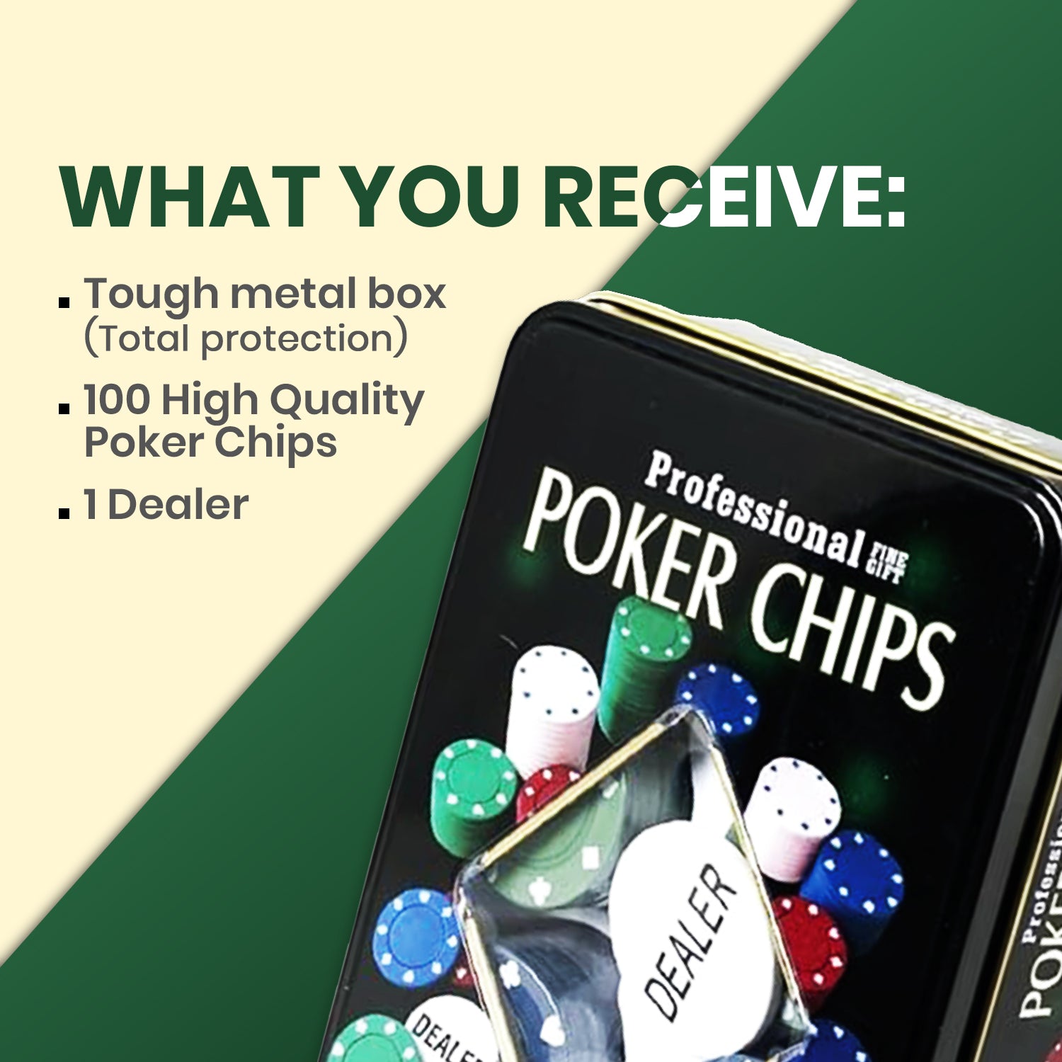 Casino Poker Chips Set of 100PC