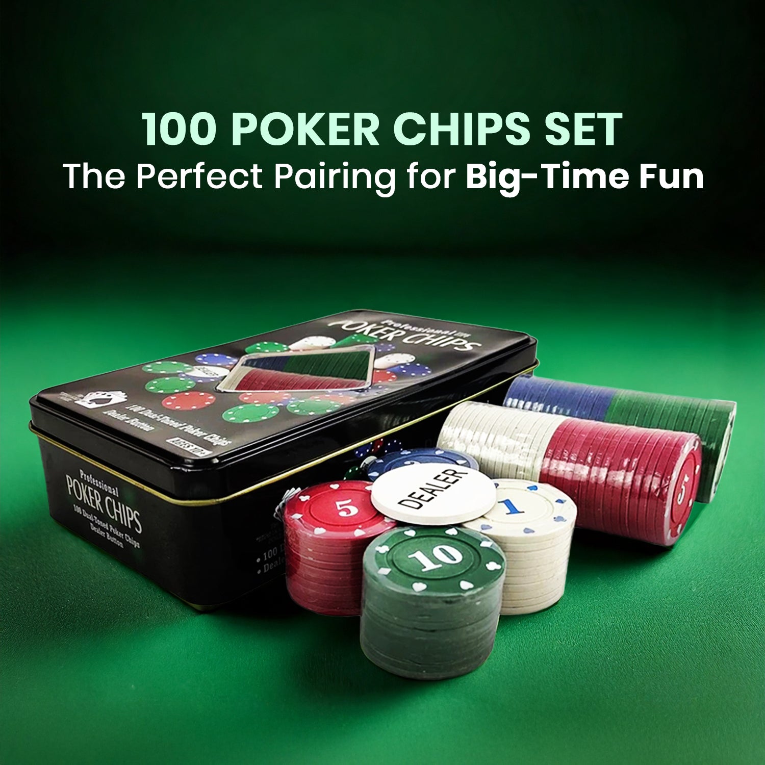 Casino Poker Chips Set of 100PC