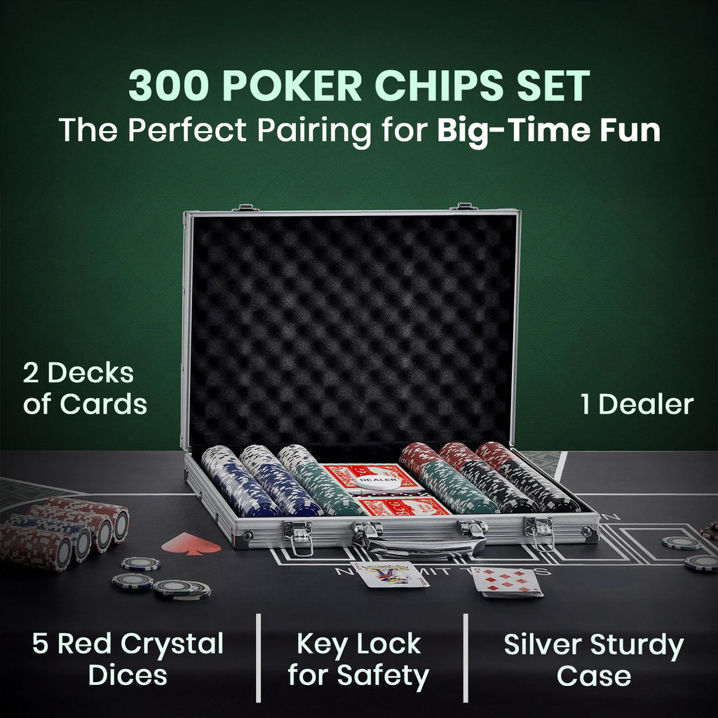Premium Casino Poker Chips Set of 300PC – Poker Set with High Quality Clay Composite Chips for Home, Party