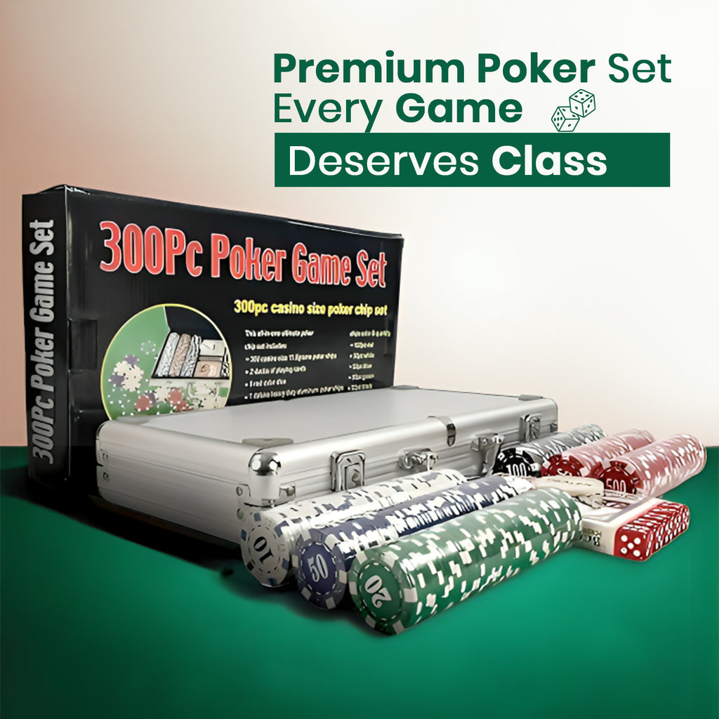 Premium Casino Poker Chips Set of 300PC – Poker Set with High Quality Clay Composite Chips for Home, Party
