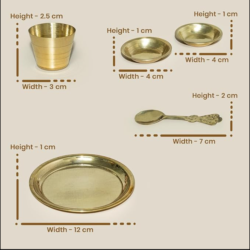 Brass Polish Bhog Thali Set