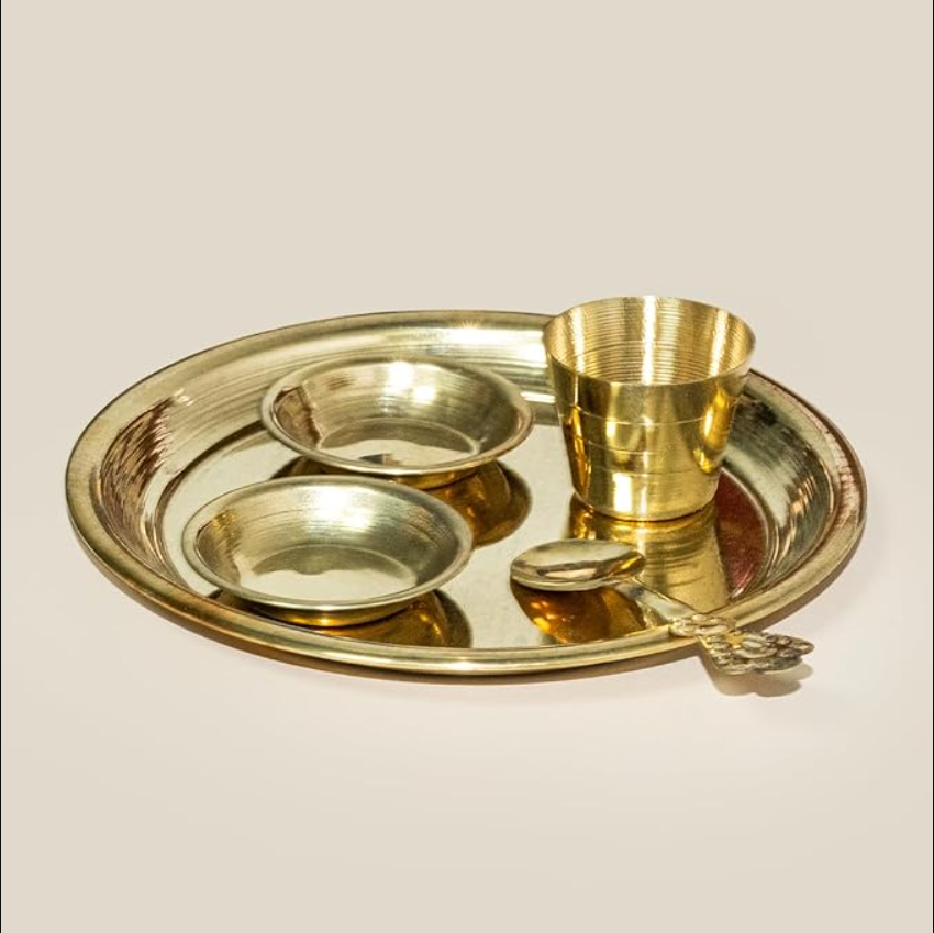 Brass Polish Bhog Thali Set