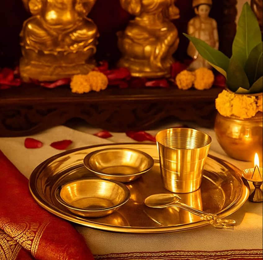 Brass Polish Bhog Thali Set