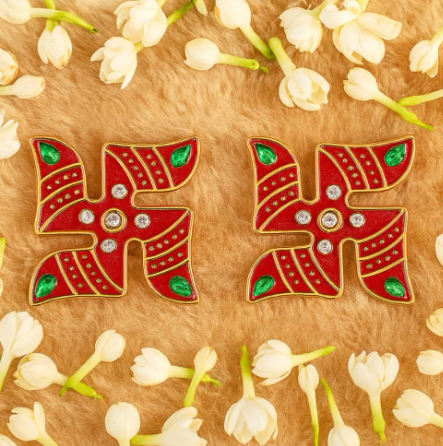 Red-Swastik Sticker Set of 1