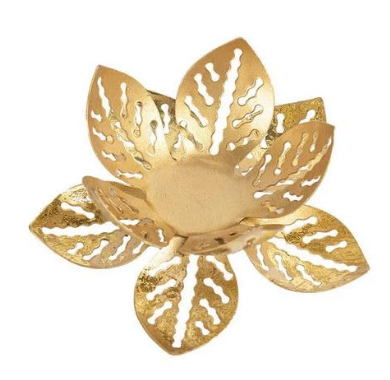Iron Golden Lotus Candle Holder, tealight Holder, Diwali Gift