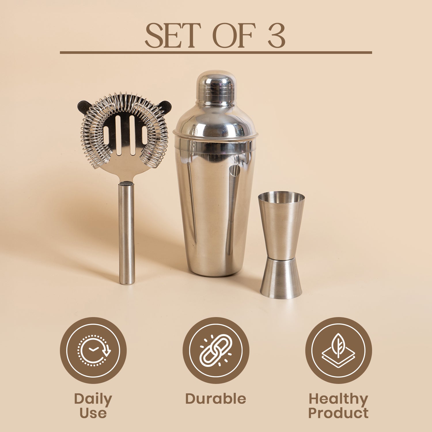 3-Piece Stainless Steel Bar Tool Set