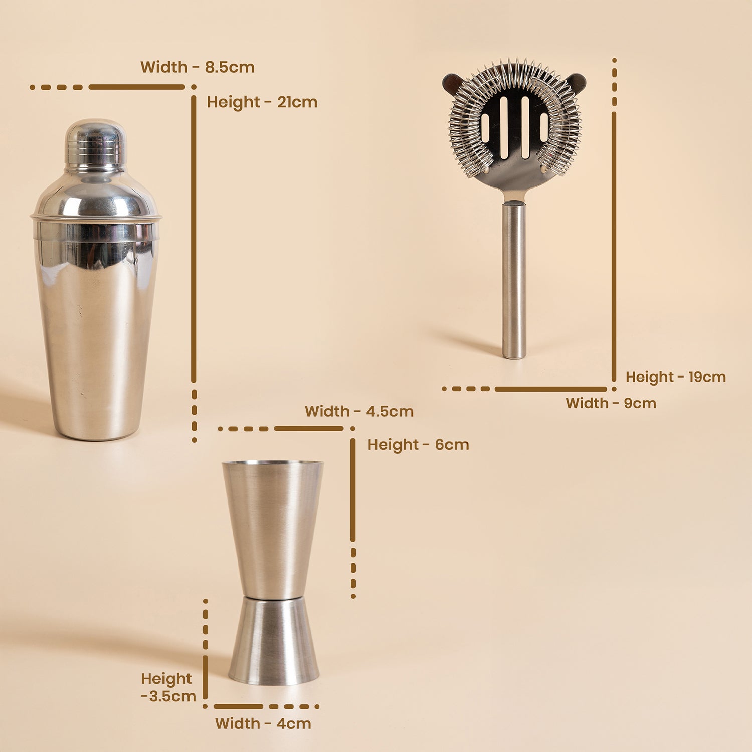 3-Piece Stainless Steel Bar Tool Set