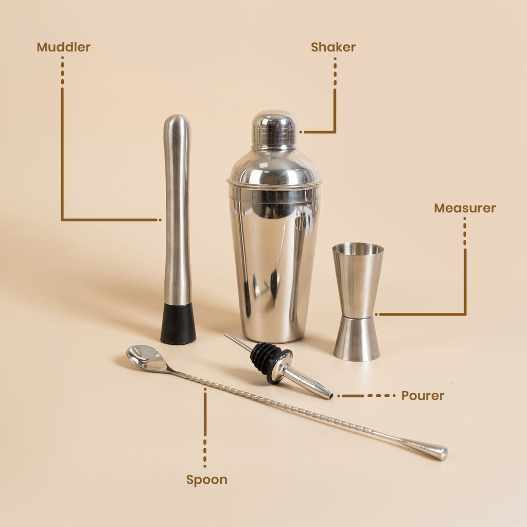 Set of 5-Piece Stainless Steel Bar Tool Set