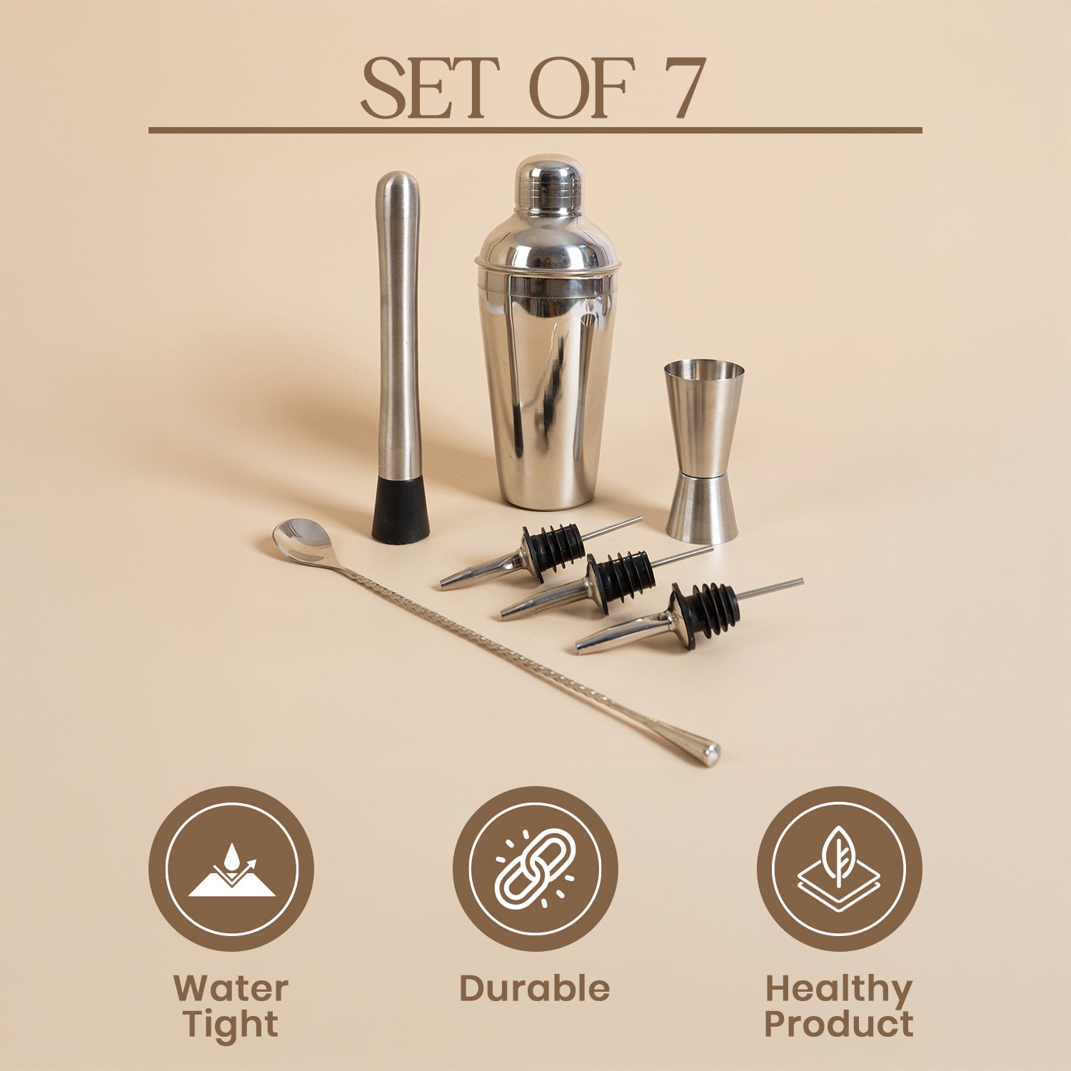 Set of 7-Piece Stainless Steel Bar Tool