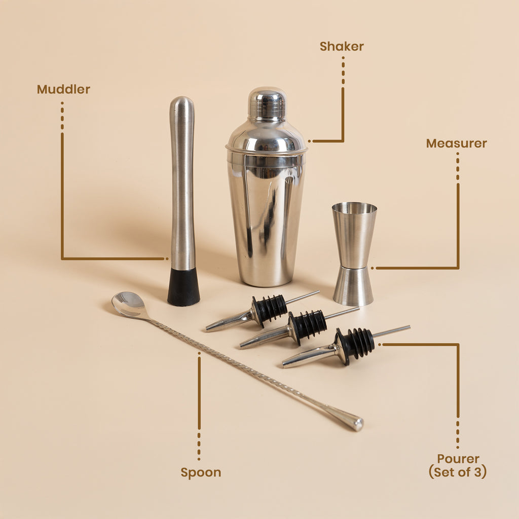 Set of 7-Piece Stainless Steel Bar Tool