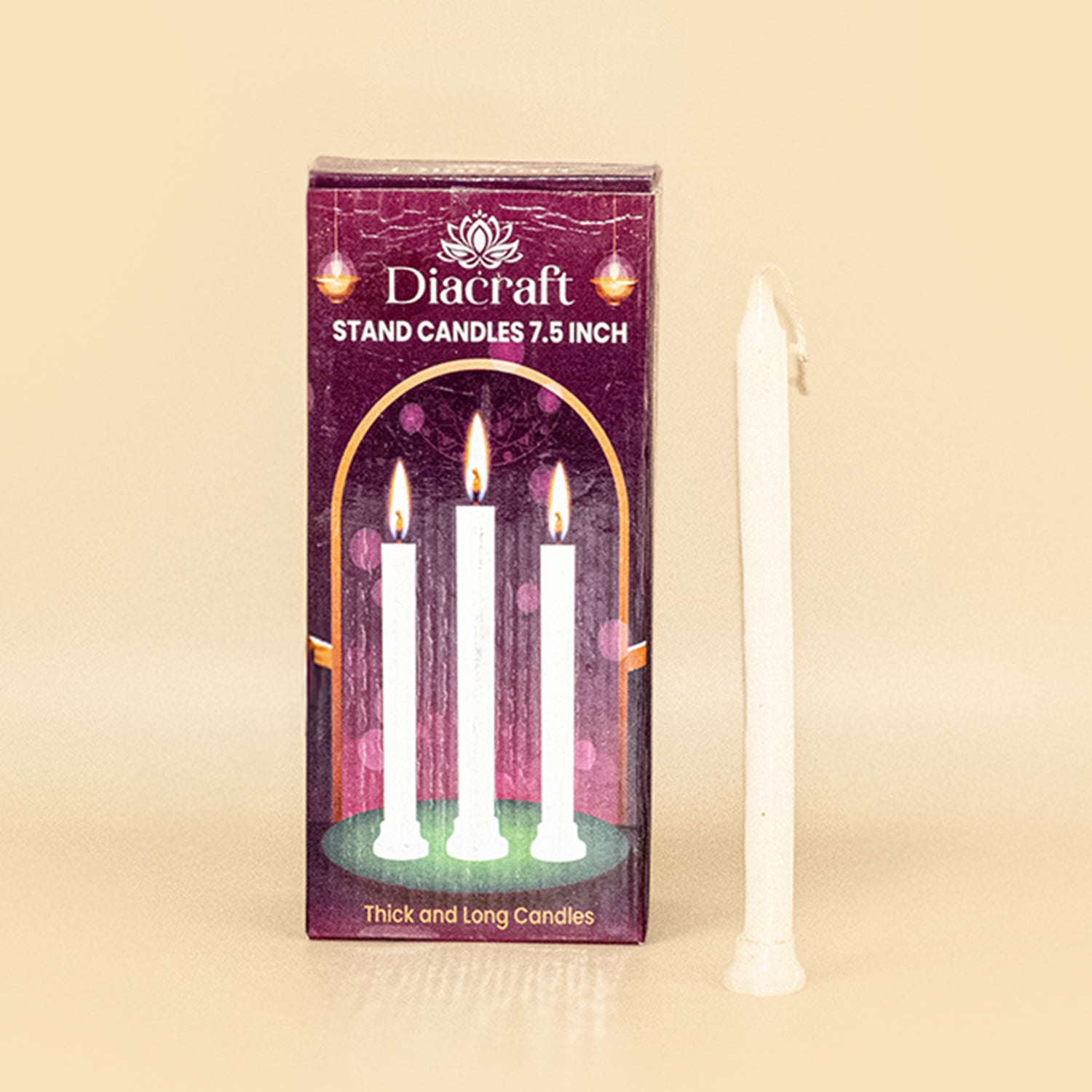 White Stand-Candle-7.2Inch