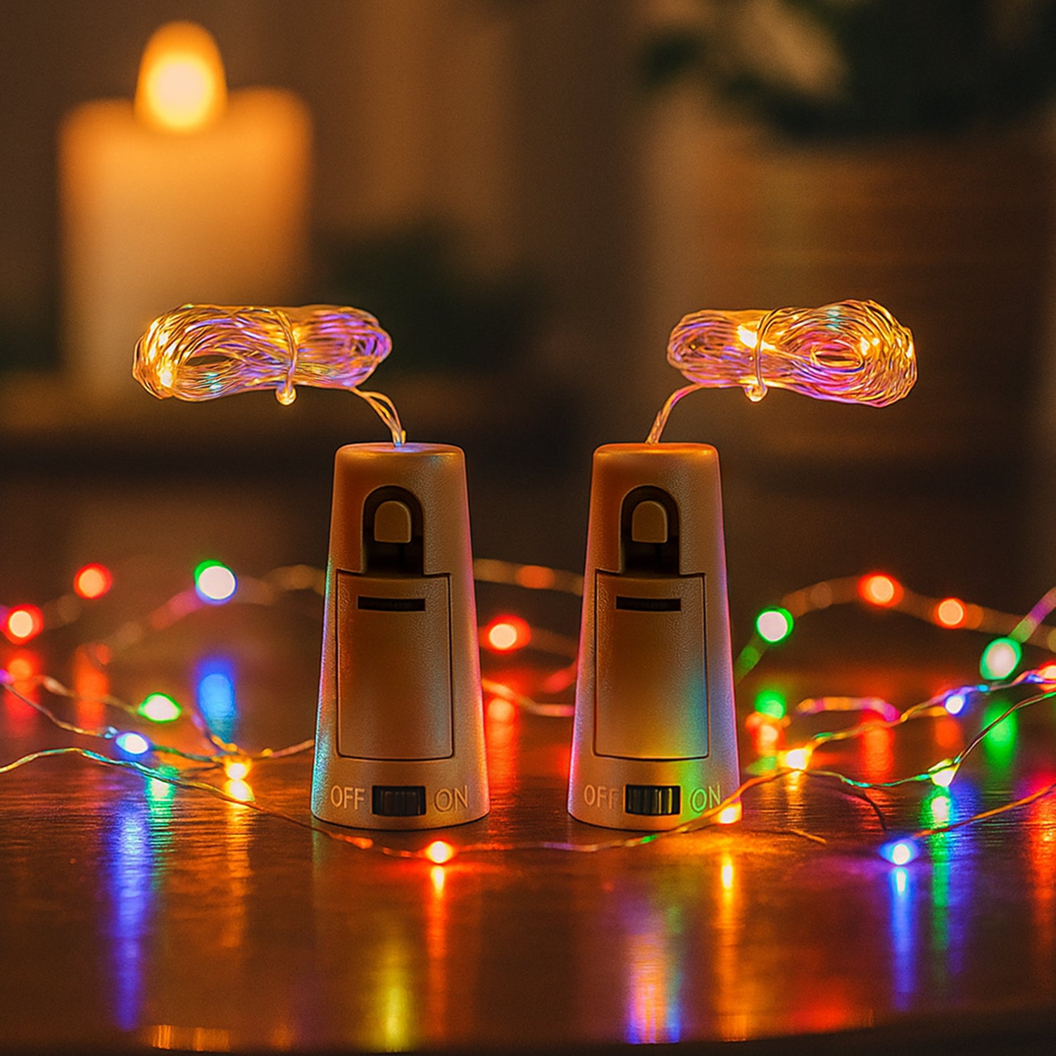 CORK LED LIGHT WARM WHITE SET OF 2