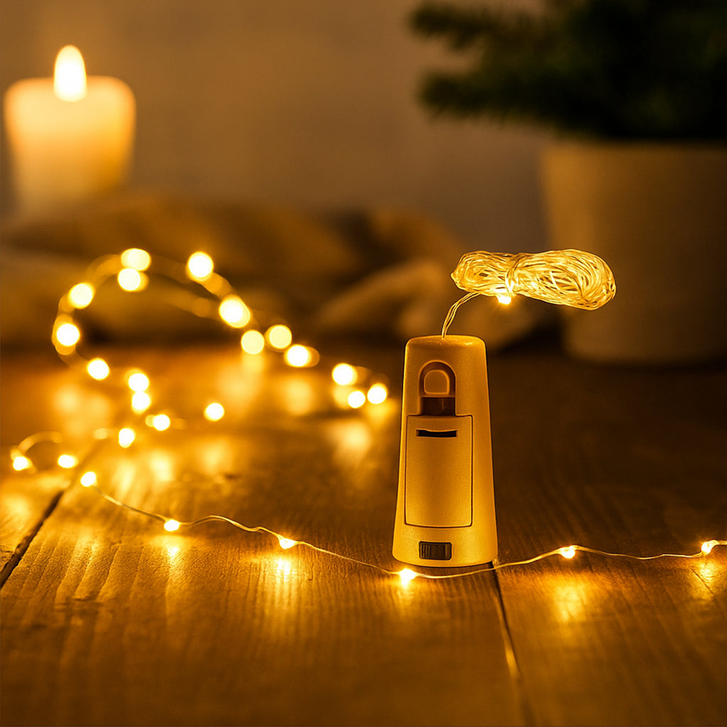 CORK LED LIGHT WARM WHITE SET OF 2