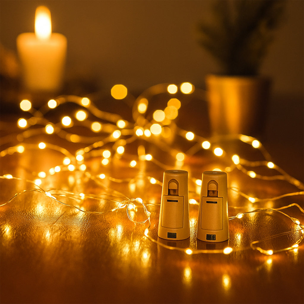 CORK LED LIGHT WARM WHITE SET OF 2