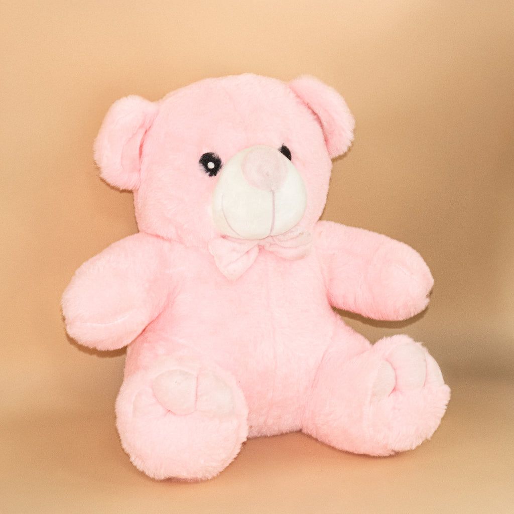 Pink Teddy Bear with Pink  Bow – Set of 1