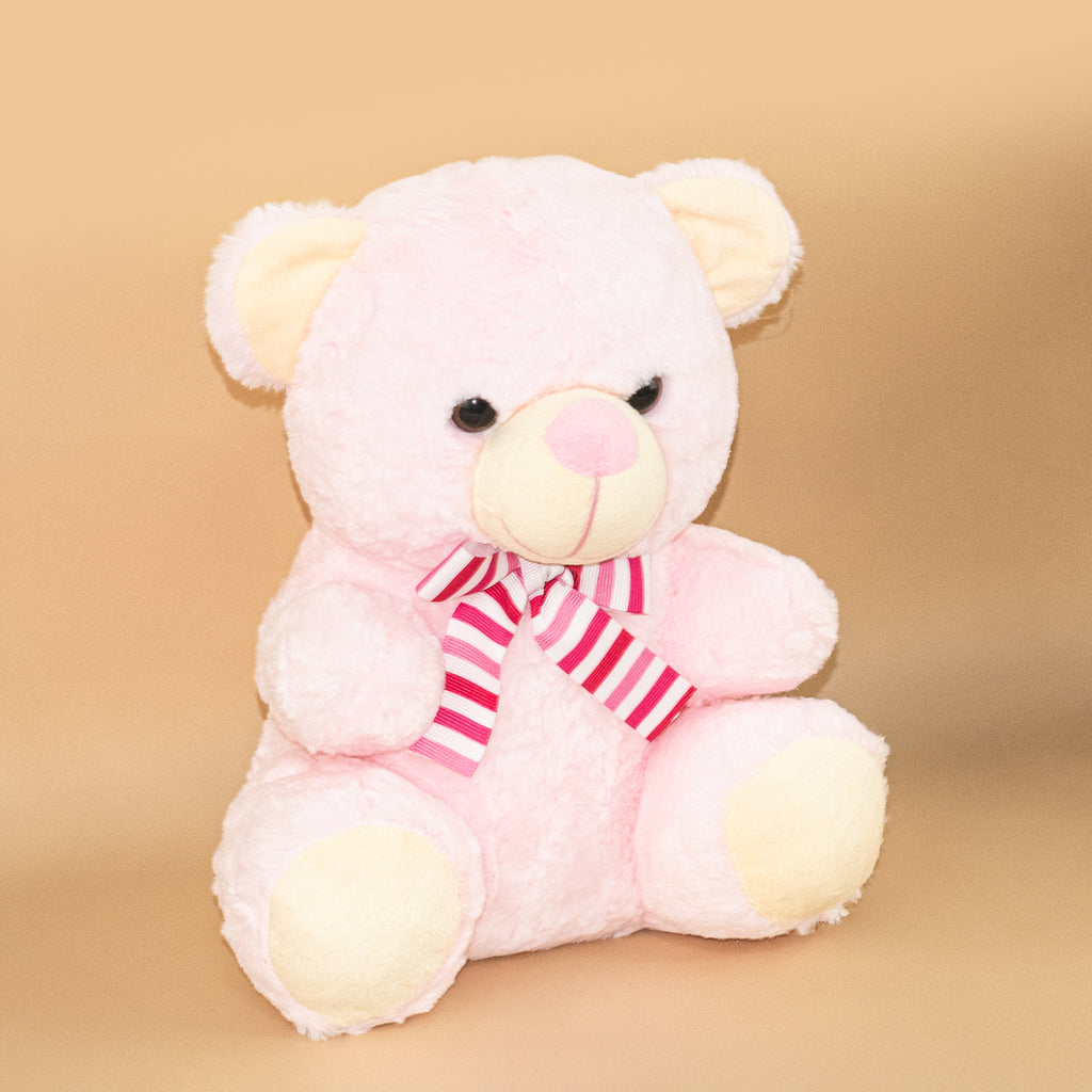 Pink Teddy Bear with Pink  Bow – Set of 1