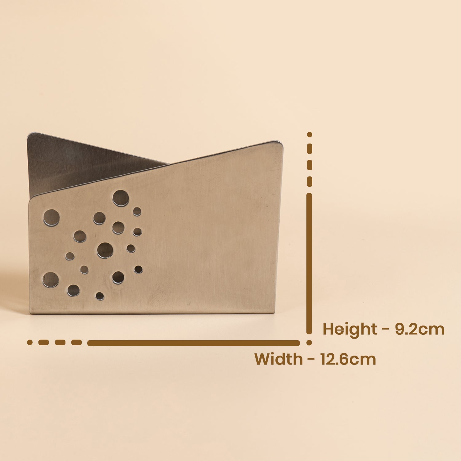 Premium 304 Stainless Steel Tissue Holder with Stylish Circular Cutouts – Elegant Rectangular Napkin Stand for Kitchen, Dining Table & Cafe Countertops 5