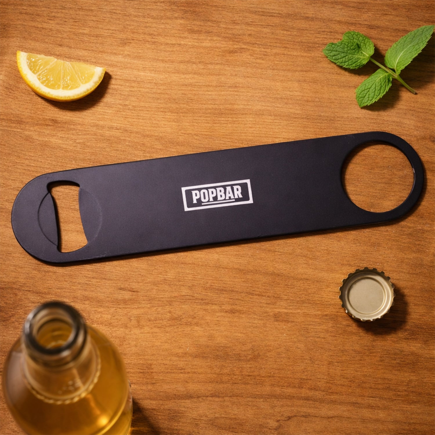 Professional Speed Bottle Opener - Matte Black Lightweight Design | POPBAR 5