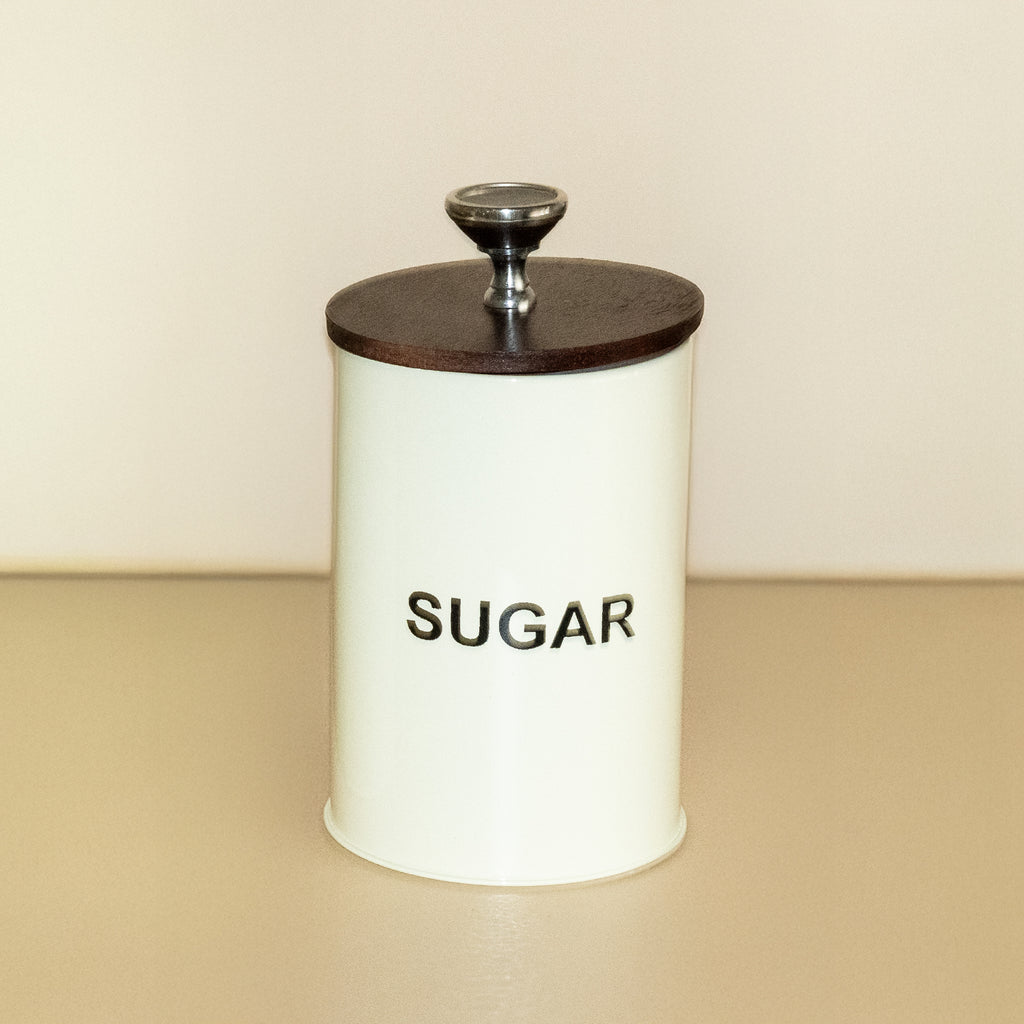 Suger Jar Container With Airtight Wooden Lids (White) 3
