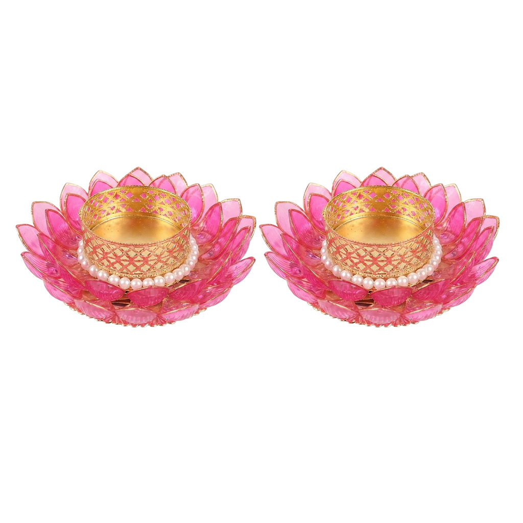 Pink Lotus T-light Holder 3