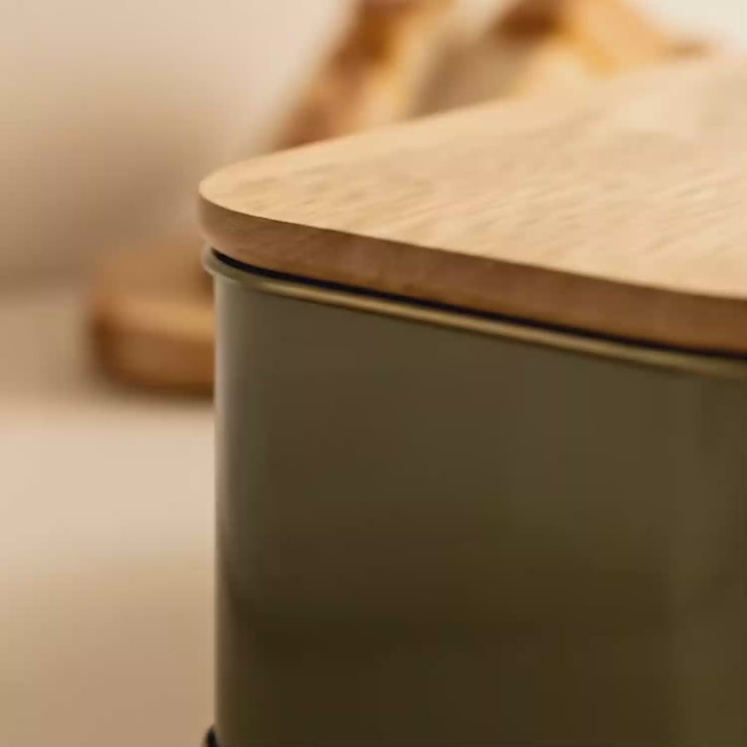 Butter Dish With Airtight Wooden Lid (Green) For Kitchen 2